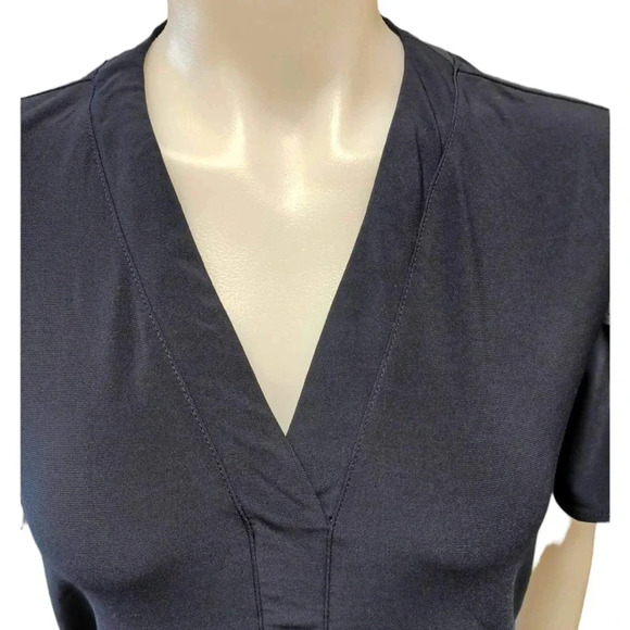 Nina Leonard Blue Short Sleeve Dress Shirt  Size Large - Picture 3 of 8